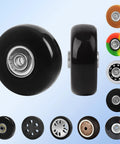 Replacement Luggage Wheels And Hacksaw Kit For Suitcases featuring two black 60mm PU swivel casters and various wheel designs.