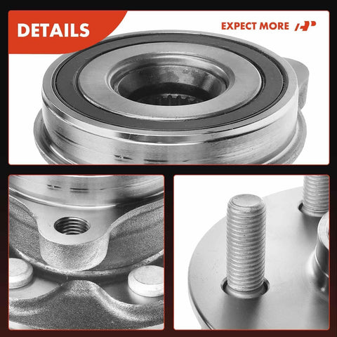 Close-up of Two Front Wheel Bearing And Hub Assembly Kit For Toyota Corolla 2019 To 2024 And Prius 2016 To 2022 Replacement