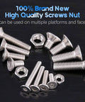 510 Piece Metric Stainless Steel Flat Head Countersunk Socket Cap Bolts And Nuts Set M3 M4 M5 With Allen Hex Drive 304 Stainless Hardware Kit
