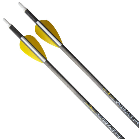 Wrath Archery Arrows 30 Inch Length 340 Spine Carbon Arrows Pack Of 6 For Hunting 3D And Target Practice close-up with vanes