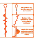 15 Inch Ground Anchors Screw In Stakes 6 Pack Beefy Heavy Duty Spiral with detachable ring and dual spiral design