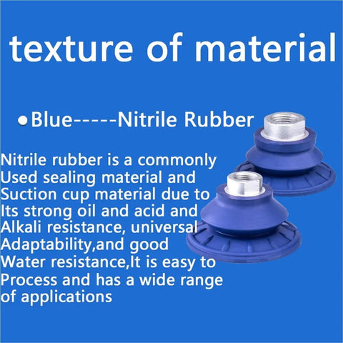 Serious Industrial Vacuum Suction Cups SAB22 Nitrile Rubber with blue texture for reliable gripping power in automation tasks.