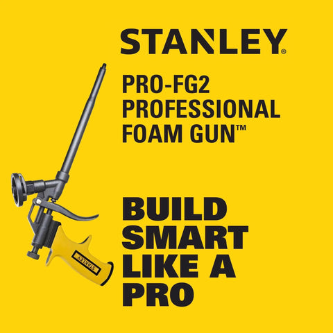 Pro FG2 Foam Gun For Insulation With Precision Bead Flow, 8 Inch Applicator displayed with yellow background