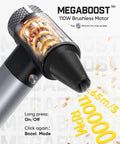 Gust B11 Mix 110000RPM Electric Air Duster And Portable Fan with open brushless motor design and On/Off button details.