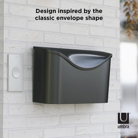 Postino Wall Mount Mailbox In Black With Hinged Lid And Weather Resistant Stainless Steel Dope Curb Appeal For Your Front Door
