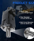 Hydraulic Motor 104-1789-006 Replacement For Eaton Char-Lynn 2000 Series, 9.59 Cu In Displacement, 2-Bolt SAE-A Mount, 470 RPM, 2780 PSI Beefed-Up Heavy-Duty, 1-inch straight keyed shaft