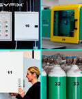 Control panels, machinery, and cylinders with black vinyl address numbers stickers 2 inch self adhesive premium die cut pre spaced.