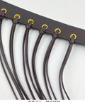 Vintage Industrial Waist Belt Featuring Heavy Copper Hardware And Flowing Tassels With Easy Adjustable Strap In Warm Coffee Brown For Daily Wear That Gives Serious Drip, showcasing tassel details and adjustable strap.