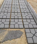 Cross Square Garden Pavement Mold Set For DIY Stepping Stones Reusable Concrete Forms For Pavers Lawn Patio Yard Walkway Stamping Eight Unique Shapes Patterns creating a concrete path.