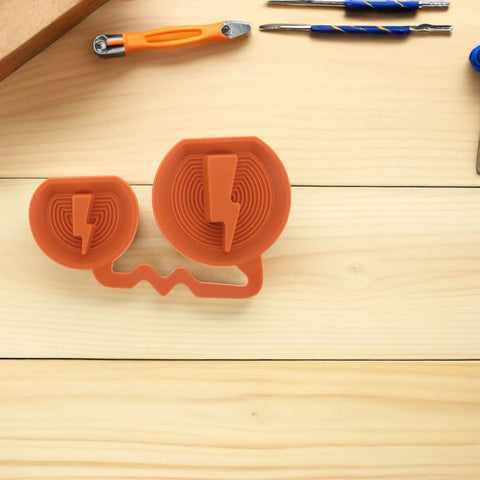 Universal EV Charging Port Cover Silicone Protector Waterproof Rain Shield For Electric Vehicles in orange, 67 x 63 x 22mm.