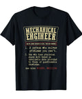 Funny Mechanical Engineer Dictionary Definition T Shirt For Engineers Black Lightweight Classic Fit Tee Gift Idea For Nerds And Makers Perfect Gift For Geeky Friends And Family That Wear It Loud And Proud Size Small image showing front graphic design.