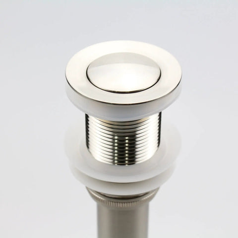 Pop Up Bathroom Sink Drain Assembly No Overflow Fits 1.57 To 2.36 Inch Openings With 1 And A Quarter Inch Tailpiece Solid Brass Stopper