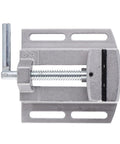 Solid 2.75 Inch Heavy Duty Drill Press Vise crafted from durable aluminum alloy with steel jaws, top view showing clamping mechanism.