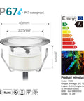 Outdoor RGB Deck Lights Waterproof Stainless Steel Recessed Pathway Garden Lighting Kit 10 Pack With Silver Border For Steps Patio Stairs And Walkways Today
