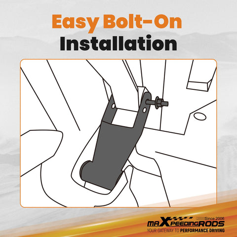 Installation diagram of 1-2 Inch Drop Shackles Leveling Kit For Ford F-150 2WD 1987-1996 Bolt On Upgrade With Heavy Duty Polyurethane