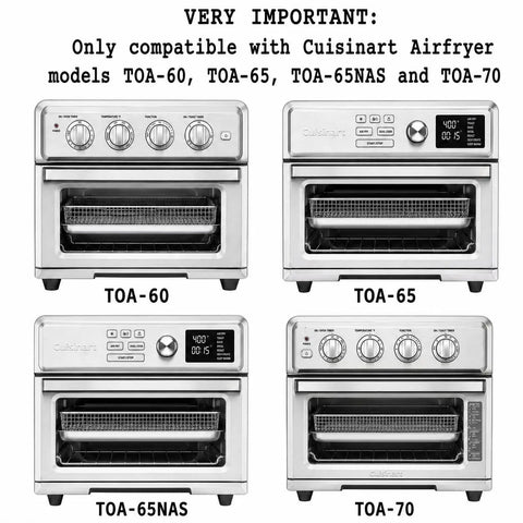 Stainless Steel Baking Tray Pan And Air Fryer Basket For Cuisinart Airfryer Oven TOA 60 TOA 65 TOA 70 models compatibility image