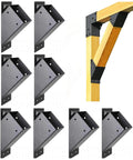 Heavy Duty 45 Degree Corner Brace Support Bracket Set Of 8 For Deck Pergola Gazebo Shed Posts Black Powder Coated Steel Post Connectors, showcasing metal brackets.