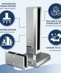 Top Tier Six Panel Laminated Glass Railing Kit For Decks with robust stainless steel base design and easy clean features.