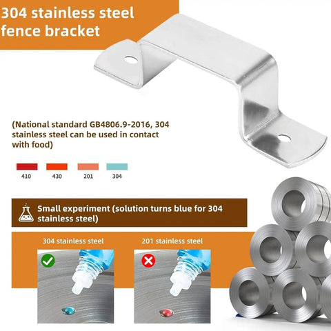 304 stainless steel fence bracket with experiment comparison and stainless steel coils