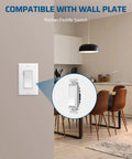 Installed smooth paddle rocker light switch in modern kitchen setting, quiet, durable wall switch with breakable plaster ears