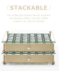 Coffee Pod Holder With Tempered Glass Top Drawer Holds 36 K Cup Pods, stackable design with two beige drawers.