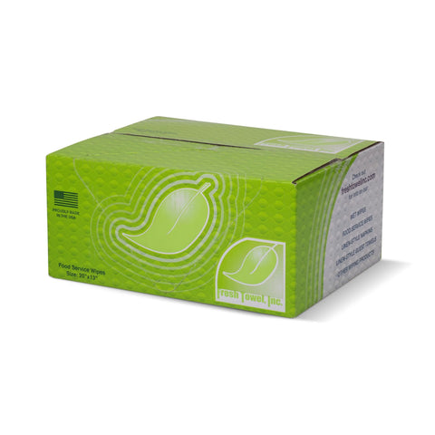 Fresh Towel foodservice reusable pink solid paper towels, 13x20 in, case of 200, front view box