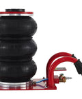 3 Ton Triple Bag Air Jack For Cars, Fast 5 Second Lift, 6600 Lbs Capacity, Heavy Duty Pneumatic Car Lift With Short Handle, Red