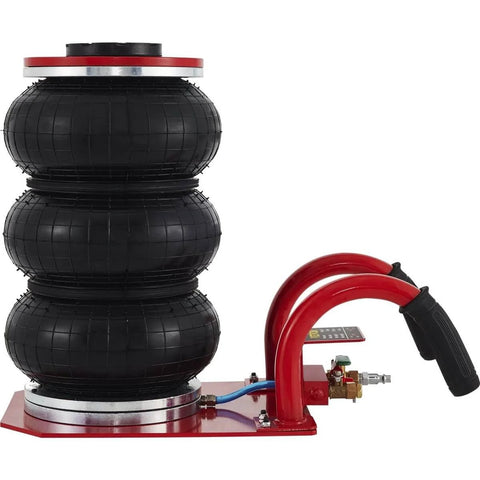 3 Ton Triple Bag Air Jack For Cars, Fast 5 Second Lift, 6600 Lbs Capacity, Heavy Duty Pneumatic Car Lift With Short Handle, Red