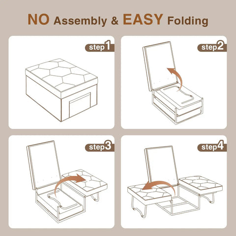 4 In 1 Sleeper Chair With Ottoman A Cozy Convertible Sofa Bed For Living Room Or Office 18 Level Adjustable Backrest Folding Steps