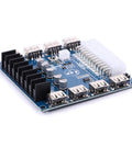 ATX Power Supply Breakout Board 24 Pin Module With 6 USB Ports, Dope 3.3V 5V 12V Rails And 1.8V To 10.8V, side view