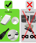 Image showing compatibility of Sewing Machine Foot Pedal Controller Replacement FC322 With 6.5Ft AC Power Cord, highlighting correct connections.