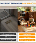 Aluminum RV Floor Register 2x10 With Magnetic Vent Cover For Inside Use in RV, showing durability and aesthetic appeal