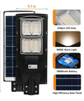Ultra Bright Solar Street Lights Outdoor 180 LED Chips with Motion Sensor and Dusk to Dawn 3000K Warm White IP67 Waterproof