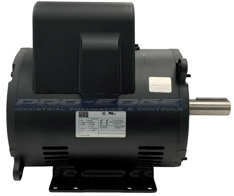 Upgrade Your Rig With This Heavy Duty 7.5 Hp 3450 Rpm Single Phase 213T Frame Compressor Electric Motor showing side view with label.