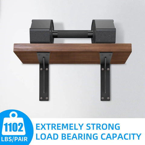 Heavy Duty L Brackets For Countertops 16x10x2 In Solid 5mm Thick Shelf Brackets With Hardware Included Matte Black 2 Pack
