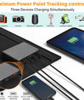 40W Foldable Solar Panel Charger With USB C PD And USB A QC Fast Charging, 12V DC MPPT, IP67 waterproof, charging devices