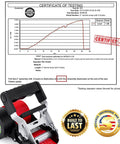 Heavy Duty Self Retracting Ratchet Straps No Sweat One Touch Retraction Quick Release Side Button For Truck Cargo Tie Downs Heavy Load Premium Hardware testing certificate with ratchet strap image and S hooks, showing 3300 lbs strength test results.
