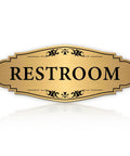 Gold Brushed Restroom Sign Sticker For Business And Home Self Adhesive Waterproof Bathroom Door Sign Unisex Toilet Sign Durable No Fuss Peel