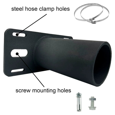 Heavy Duty Slip Fitter Adapter For LED Parking Lot Lights 90 Degree Two And Three Eighths Inch Fixture Matte Black Steel