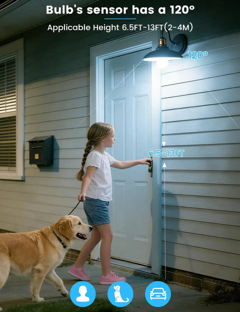 Motion Sensor LED Bulbs E26 Base Dusk To Dawn Activation Auto Light Up When Motion Is Detected At Night 8 To 16 Feet Range Turns Off After 30 To 45 Seconds Energy Efficient Long Lasting Security Lighting For Indoor Or Outdoor Use. Porch entryway with wall light