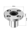 LMF10UU Linear Ball Bearings 10X19X29MM Round Flange Base Double Sealed Nickel Plated Steel For Cnc Machines and 3D Printers close up with dimensions