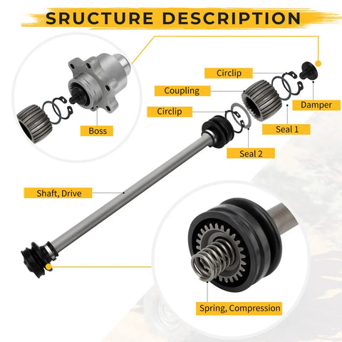 Rear Propeller Drive Shaft And Boss Kit For Rhino 450 YXR45F And 660 YXR66F ATV UTV Replacement Sealed Coupling