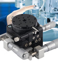 3-Axis Trimming Platform Manual Linear Stage Sliding Table 40mm Diameter Rock-Solid Precision For Machinery Testing Equipment Optical Measurement Made Of Heavy-Duty Bearing Steel.
