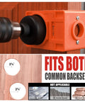 Premium Door Lock Installation Kit With Switchable Blades And Top Chisel Latch Mortise Tool Perfect For 1 3⁄8 To 1 3⁄4 Inch Thick Doors And Serious DIY Home Pros Who Need Reliable Hardware Solutions Fast. orange mortise lock template on wood door, 2 3/8 and 2 3/4 backset