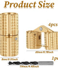 Built to Last Sleek Concealed Brass Barrel Hinges Set With 8mm Drill Bit and 180 Degree Opening, detailed product size view