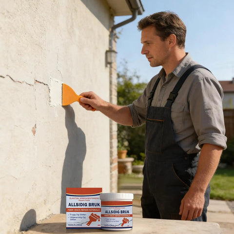 Wall Repair Paste Quick Dry Putty Adhesive With Scraper DIY Fix Kit For Drywall Plaster Ceiling Doors Windows Frames Baseboards Trim Woodwork Easy Apply Design Sturdy Fast Set Formula For Smooth Dents Cracks Scratches