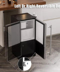 Drainless Under Counter Ice Maker With 22Lb Storage Bin Crescent Ice Free Standing Or Built In No Drain Required ETL Certified 2026 Upgraded Model with reversible door in kitchen setting