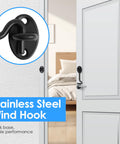 Close-up of Heavy Duty 4 Inch Stainless Steel Gate Latch With Hook And Eye Barn Door Lock Hardware on white door