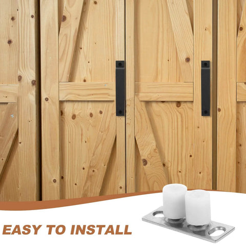 Barn Door Roller Guide And Floor Guide Kit For Smooth Quiet Glide Operation Easy Installation Durable Iron And Nylon Hardware Ensures Stable Long Lasting Performance For Home Studio Shop Barn Door Setup
