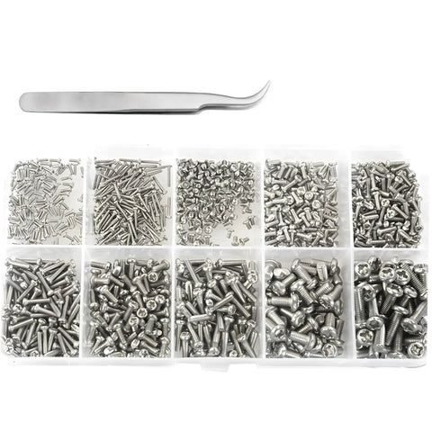 Pan Head Stainless Steel Phillips Screws Set With Storage Box AllInOne Hardware Gear Fasteners Kit For DIY Projects And Home Fixups Pro Grade Electronics And Small Repairs Ready To Go, labeled M1-M3 compartments